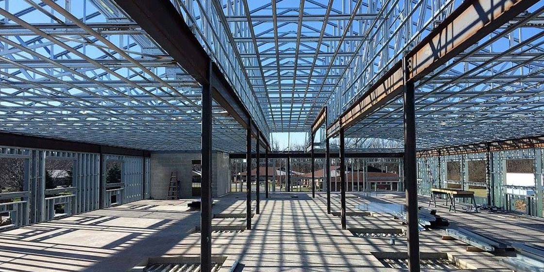 Steel Frame addition in Bluffton, Indiana